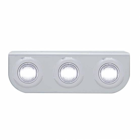 UNITED PACIFIC - UNITED PACIFIC - 37842 - SOPORTE DE LUZ INOXIDABLE CON 3X 3 LED MINI LUCES DE 3/4" - LED BLANCO/LENTE TRANSPARENTE