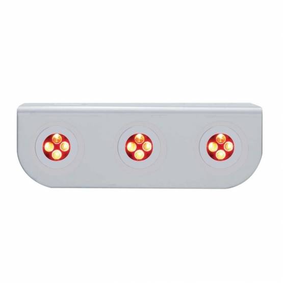 UNITED PACIFIC - UNITED PACIFIC - 37868 - SOPORTE DE LUZ INOXIDABLE CON TRES LUCES DE SUJECIÓN DE 4 LED - LED ROJO/LENTE TRANSPARENTE