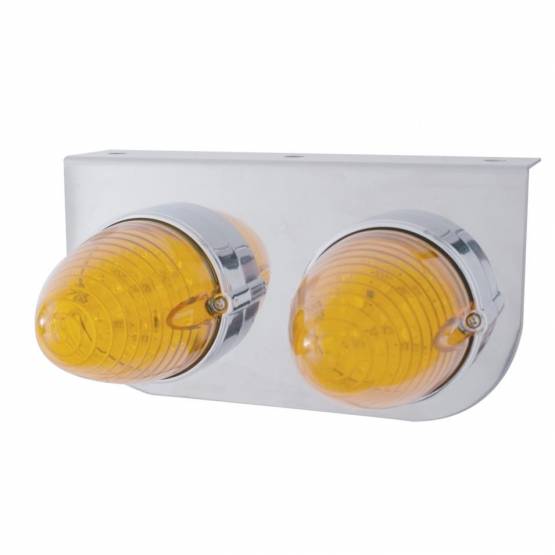UNITED PACIFIC - UNITED PACIFIC - 37892 - SOPORTE DE LUZ INOXIDABLE CON 2X 19 LUCES LED BEEHIVE - LED ÁMBAR/LENTE ÁMBAR