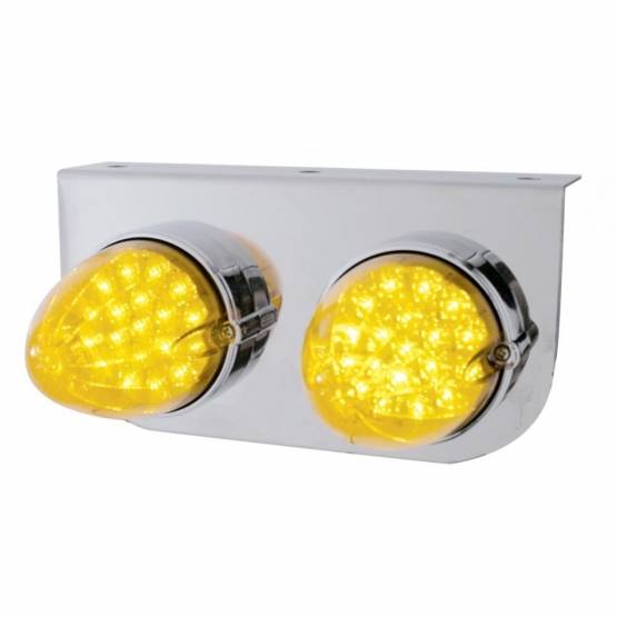 UNITED PACIFIC - UNITED PACIFIC - 37894 - SOPORTE DE LUZ INOXIDABLE CON 2X 19 LUCES REFLECTORAS LED - LED ÁMBAR/LENTE ÁMBAR