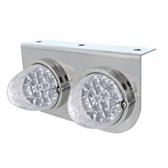 UNITED PACIFIC - UNITED PACIFIC - 37895 - SOPORTE DE LUZ INOXIDABLE CON 2X 19 LUCES REFLECTORAS LED - LED ÁMBAR/LENTE TRANSPARENTE