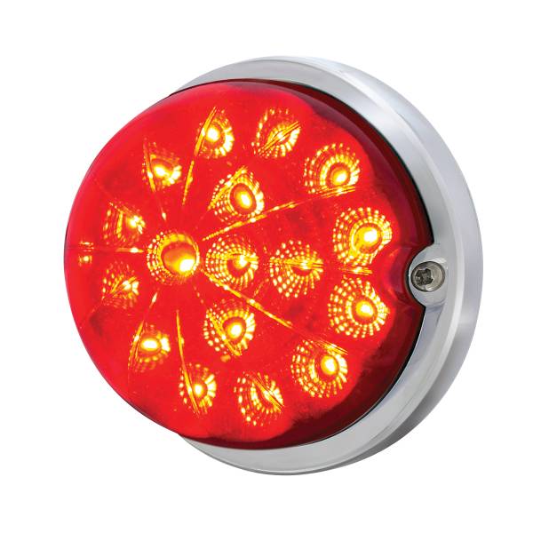UNITED PACIFIC - UNITED PACIFIC - 37913 - KIT DE MONTAJE EMPOTRADO CON REFLECTOR TRANSPARENTE SANDÍA DE DOBLE FUNCIÓN DE 17 LED - LED ROJO/LEENTE ROJA