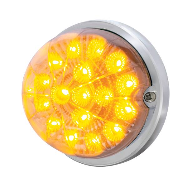UNITED PACIFIC - UNITED PACIFIC - 37914 - KIT DE MONTAJE EMPOTRADO CON REFLECTOR TRANSPARENTE SANDÍA DE DOBLE FUNCIÓN DE 17 LED - LED ÁMBAR/LENTE TRANSPARENTE