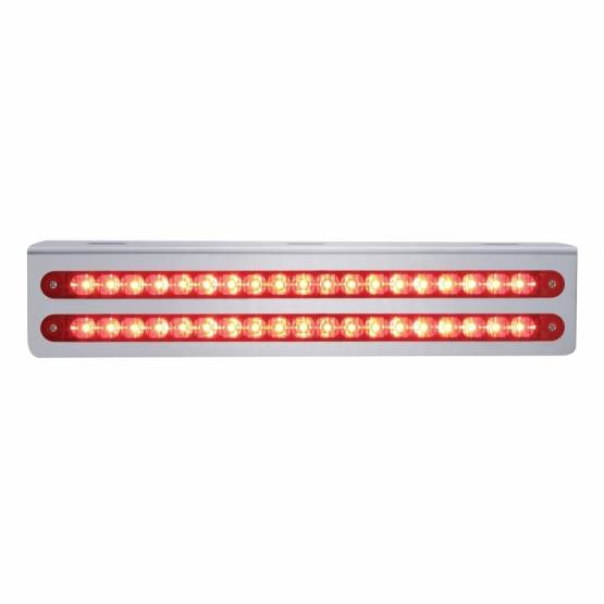UNITED PACIFIC - UNITED PACIFIC - 37929 - SOPORTE DE LUZ DE ACERO INOXIDABLE DE 12-3/4" CON 2 BARRAS DE LUCES DE 19 LED DE 12" - LED ROJO/LENTE ROJA