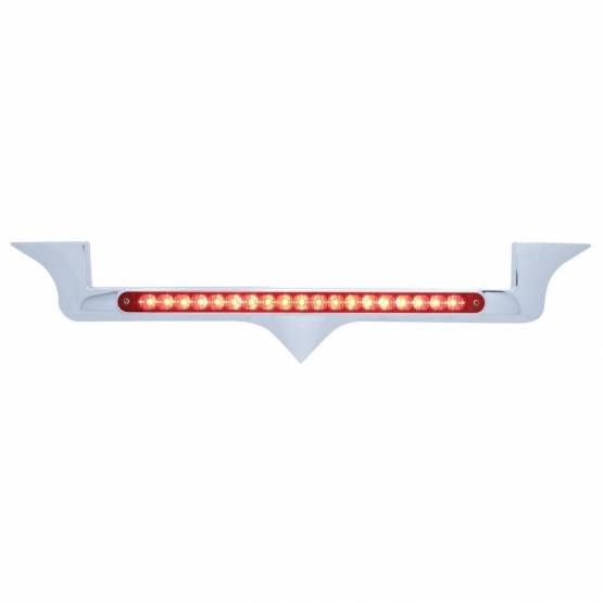 UNITED PACIFIC - UNITED PACIFIC - 37971 - EMBLEMA DE CAPÓ CROMADO CON BARRA DE LUCES REFLECTORAS DE 19 LED PARA KENWORTH - LED ROJO/LEENTE ROJA