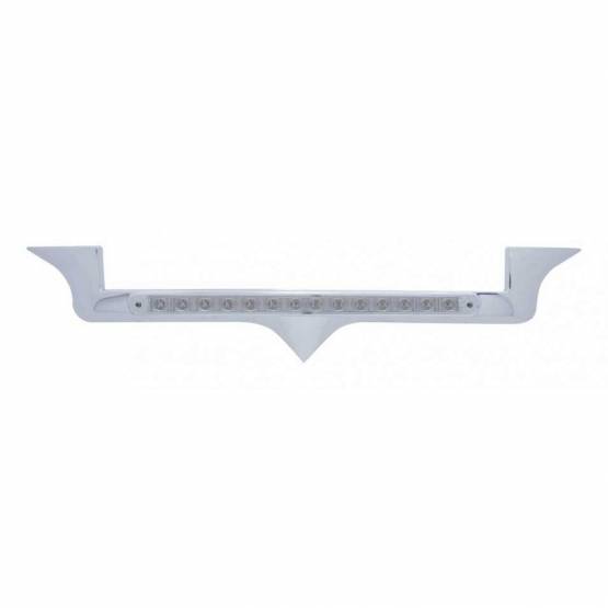 UNITED PACIFIC - UNITED PACIFIC - 37972 - EMBLEMA DE CAPÓ CROMADO CON BARRA DE LUZ REFLECTORA DE 19 LED PARA KENWORTH - LED ROJO/LEENTE TRANSPARENTE