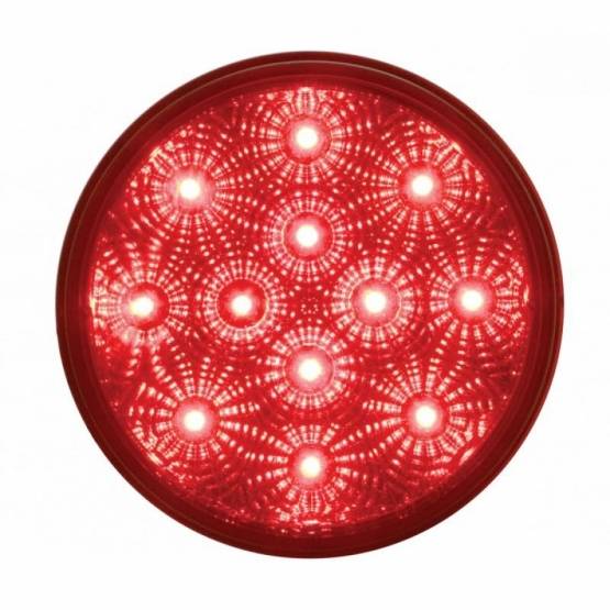UNITED PACIFIC - UNITED PACIFIC - 38116 - LUZ REFLECTORA REDONDA DE 12 LED DE 4" (PARADA, GIRO Y TRASERA) - LED ROJO/LEENTE ROJA