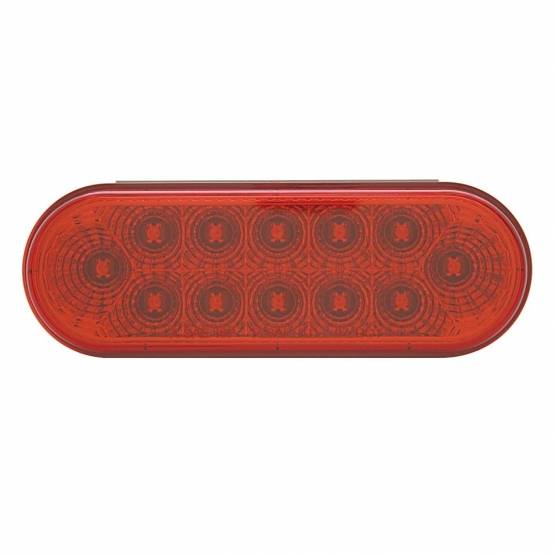 UNITED PACIFIC - UNITED PACIFIC - 38121 - LUZ REFLECTORA OVALADA DE 12 LED DE 6" (PARADA, GIRO Y TRASERA) - LED ROJA/LENTE ROJA