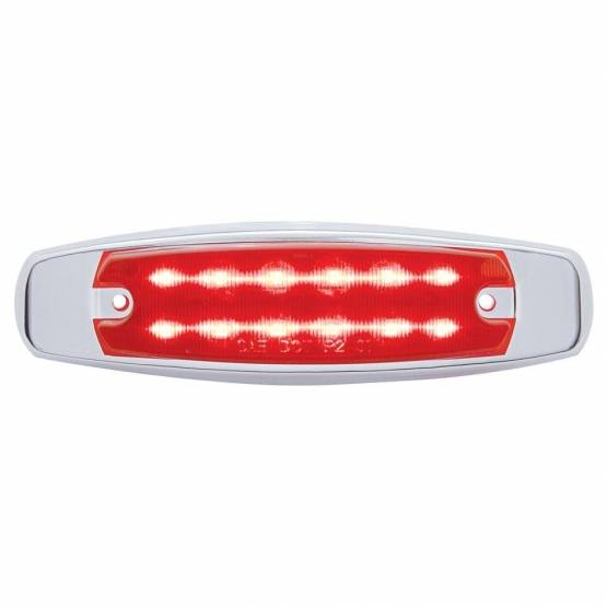 UNITED PACIFIC - UNITED PACIFIC - 38135 - LUZ RECTANGULAR DE 12 LED (LIQUIDACIÓN/MARCADOR) CON BISEL CROMADO - LED ROJO/LENTE ROJA