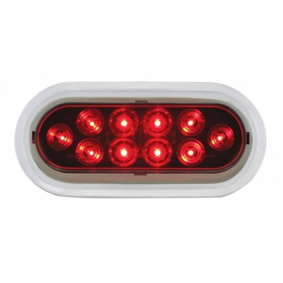 UNITED PACIFIC - UNITED PACIFIC - 38141 - LUZ OVALADA DE 10 LED DE 6" CON BISEL (PARADA, GIRO Y COLA) - LED ROJO/LENTE ROJA