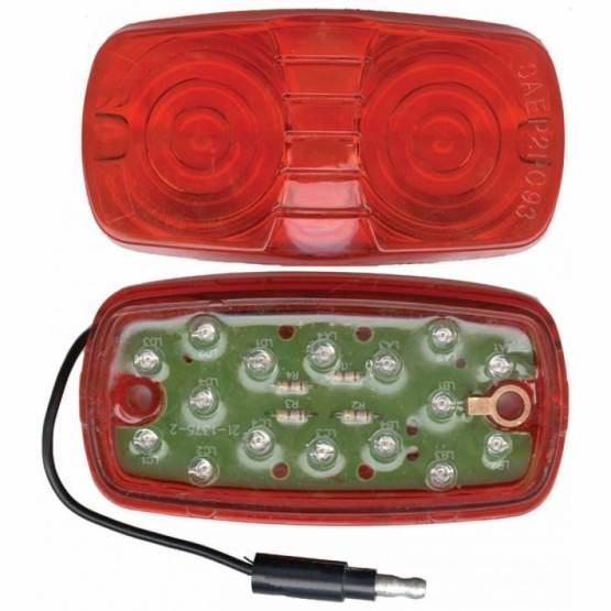 UNITED PACIFIC - UNITED PACIFIC - 38192 - LUZ RECTANGULAR DE 16 LED DE 4" X 2" (LIQUIDACIÓN/MARCADOR) CON UN SOLO CABLE - LED ROJO/LENTE ROJA