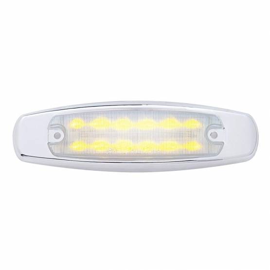 UNITED PACIFIC - UNITED PACIFIC - 38218 - LUZ RECTANGULAR DE 12 LED (LIQUIDACIÓN/MARCADOR) CON BISEL CROMADO - LED ÁMBAR/LENTE TRANSPARENTE