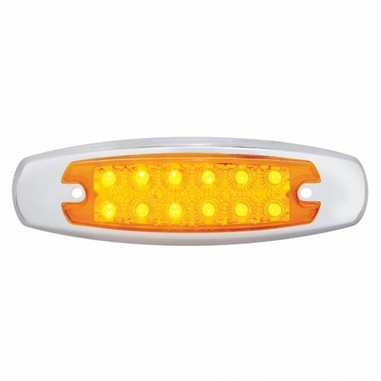 UNITED PACIFIC - UNITED PACIFIC - 38305B - LUZ RECTANGULAR REFLECTOR DE 12 LED CON BISEL (LIQUIDACIÓN/MARCADOR) - LED ÁMBAR/LENTE ÁMBAR (A GRANEL)