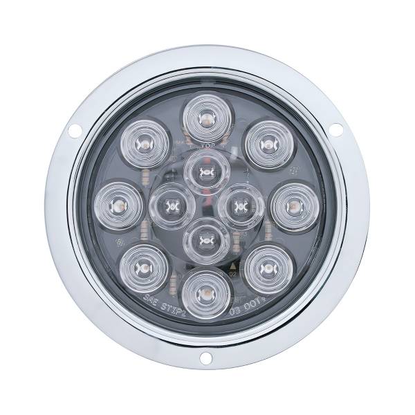 UNITED PACIFIC - UNITED PACIFIC - 38649 - LUZ DE MONTAJE DE BRIDA REDONDA DE 12 LED DE 4" (PARADA, GIRO Y TRASERA) - LED ROJO/LENTE TRANSPARENTE