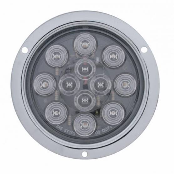 UNITED PACIFIC - UNITED PACIFIC - 38649B - LUZ DE MONTAJE DE BRIDA REDONDA DE 12 LED DE 4" (PARADA, GIRO Y TRASERA) - LED ROJO/LENTE TRANSPARENTE (A GRANEL)