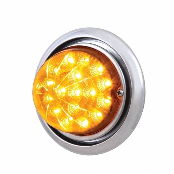 UNITED PACIFIC - UNITED PACIFIC - 39142 - LUZ DE PARACHOQUES DELANTERO CON LUZ REFLECTORA DE ESTILO CLARO DE DOBLE FUNCIÓN DE 17 LED ÁMBAR PARA FL COLUMBIA - LENTE ÁMBAR