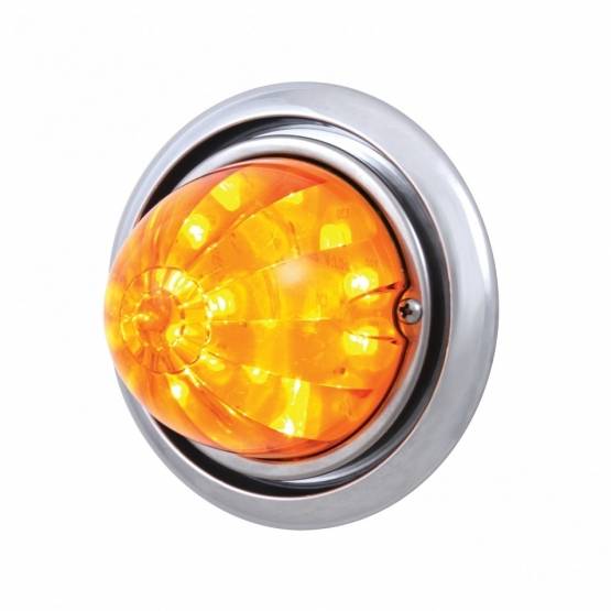 UNITED PACIFIC - UNITED PACIFIC - 39144 - LUZ DE PARACHOQUES DELANTERO CON LUZ DE 17 LED AMBAR SANDÍA PARA FREIGHTLINER COLUMBIA - LENTE AMBAR