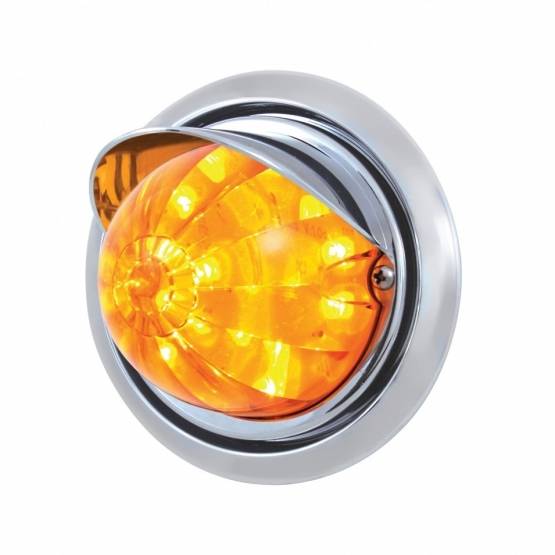 UNITED PACIFIC - UNITED PACIFIC - 39150 - LUZ DE PARACHOQUES DELANTERO CON VISERA Y LUZ DE SANDÍA DE DOBLE FUNCIÓN DE 17 LED ÁMBAR PARA FL COLUMBIA - LENTE ÁMBAR