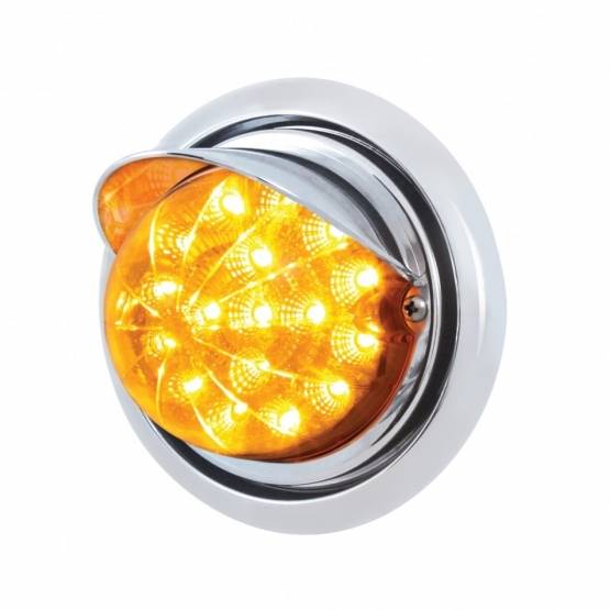 UNITED PACIFIC - UNITED PACIFIC - 39156 - LUZ DE PARACHOQUES DELANTERO CON 17 LUZ REFLECTORA LED ÁMBAR Y VISERA PARA FREIGHTLINER COLUMBIA - LENTE ÁMBAR
