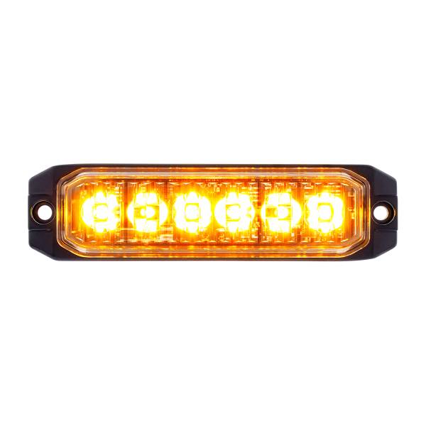 UNITED PACIFIC - UNITED PACIFIC - 39161 - 6 LUCES DE ADVERTENCIA LED DE ALTA POTENCIA "COMPETITION SERIES" SLIM - ÁMBAR