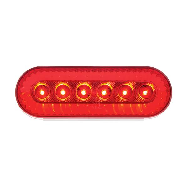UNITED PACIFIC - UNITED PACIFIC - 39218 - LUZ DE TURBINA OVALADA DE 20 LED DE 6" (PARADA, GIRO Y TRASERA) - LED ROJO/LENTE ROJA