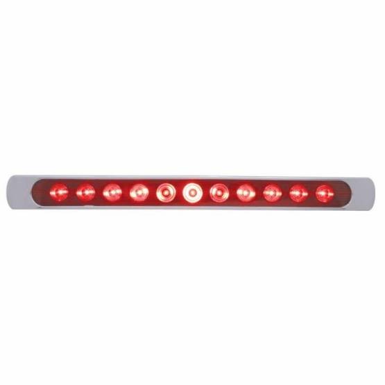 UNITED PACIFIC - UNITED PACIFIC - 39251 - BARRA DE LUCES DE 11 LED DE 17" (PARADA, GIRO Y TRASERA) CON BISEL CROMADO - LED ROJO/LENTE ROJA