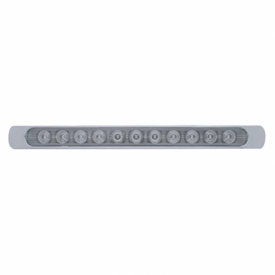 UNITED PACIFIC - UNITED PACIFIC - 39253 - BARRA DE LUCES DE 11 LED DE 17" (PARADA, GIRO Y TRASERA) CON BISEL CROMADO - LED ROJO/LENTE TRANSPARENTE