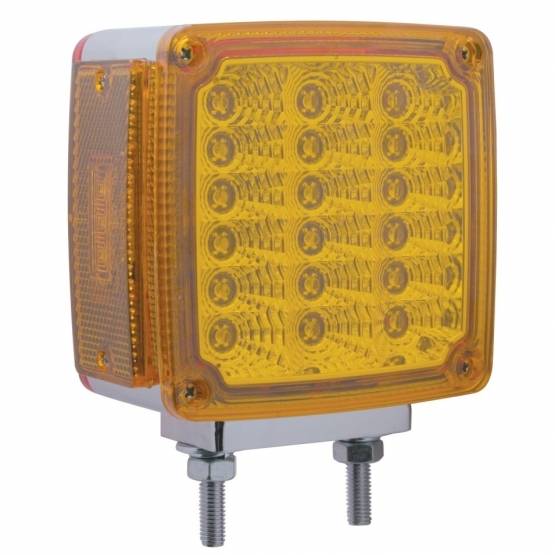 UNITED PACIFIC - UNITED PACIFIC - 39378 - LUZ DE SEÑAL DE GIRO DE DOBLE CARA REFLECTOR DE 39 LED (PASAJERO) - LED ÁMBAR Y ROJO/LENTE ÁMBAR Y ROJA