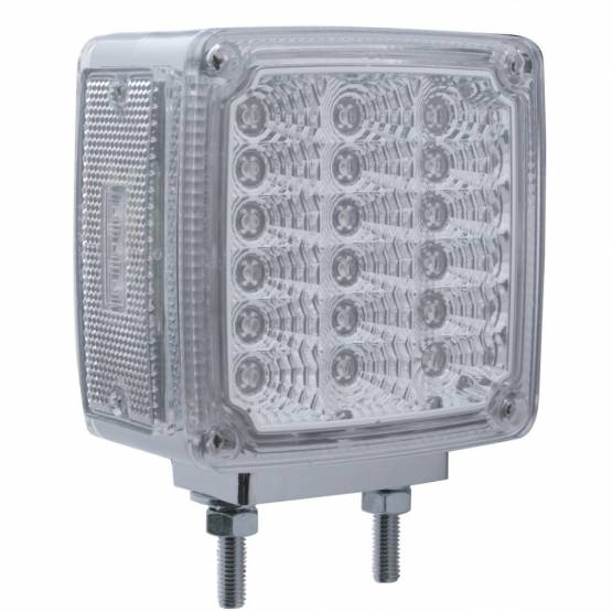 UNITED PACIFIC - UNITED PACIFIC - 39380 - LUZ DE SEÑAL DE GIRO DE DOBLE CARA REFLECTOR DE 39 LED (PASAJERO) - LED ÁMBAR Y ROJO/LENTE TRANSPARENTE