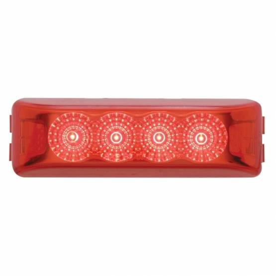 UNITED PACIFIC - UNITED PACIFIC - 39464B - LUZ RECTANGULAR REFLECTOR DE 4 LED (LIQUIDACIÓN/MARCADOR) - LED ROJO/LENTE ROJA (A GRANEL)