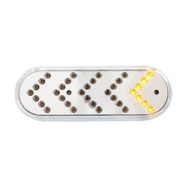 UNITED PACIFIC - UNITED PACIFIC - 39477 - LUZ DE SEÑAL DE GIRO SECUENCIAL OVALADA CON REFLECTOR DE 35 LED DE 6" - LED ÁMBAR/LENTE TRANSPARENTE