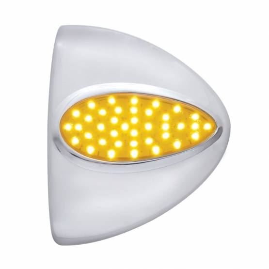 UNITED PACIFIC - UNITED PACIFIC - 39500 - CUBIERTA DE LUZ DE SEÑAL DE GIRO DE FARO EN LÁGRIMA DE 39 LED PARA PETERBILT - LED ÁMBAR/LEENTE ÁMBAR
