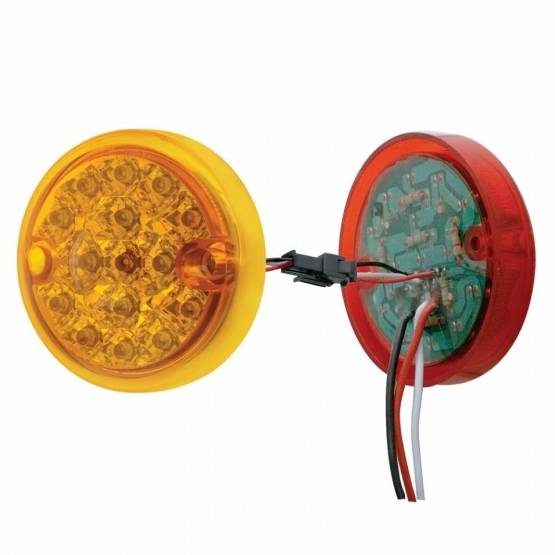 UNITED PACIFIC - UNITED PACIFIC - 39559 - KIT DE LUZ DE DOBLE CARA REFLECTOR DE FUNCIÓN DOBLE DE 30 LED DE 3" - LED ÁMBAR Y ROJO / LENTE ÁMBAR Y ROJA