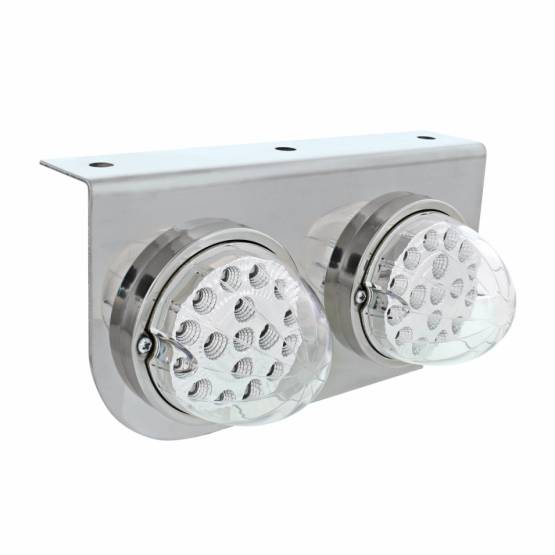 UNITED PACIFIC - UNITED PACIFIC - 39627 - SOPORTE DE LUZ INOXIDABLE CON 2 LUCES REFLECTORAS CLARAS DE 17 LED DE DOBLE FUNCIÓN - LENTE TRANSPARENTE
