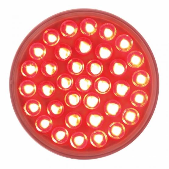UNITED PACIFIC - UNITED PACIFIC - 39643 - LUZ REDONDA DE 36 LED DE 4" (PARADA, GIRO Y TRASERA) - LENTE ROJA/TRANSPARENTE