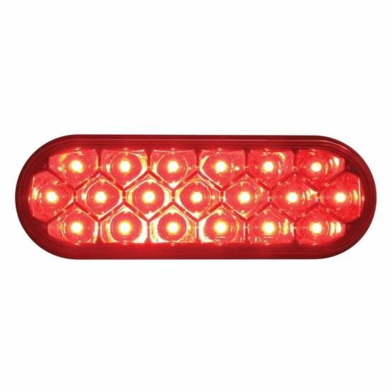 UNITED PACIFIC - UNITED PACIFIC - 39703 - LUZ REFLECTORA OVALADA DE 19 LED DE 6" (PARADA, GIRO Y TRASERA) - LED ROJA/LENTE ROJA