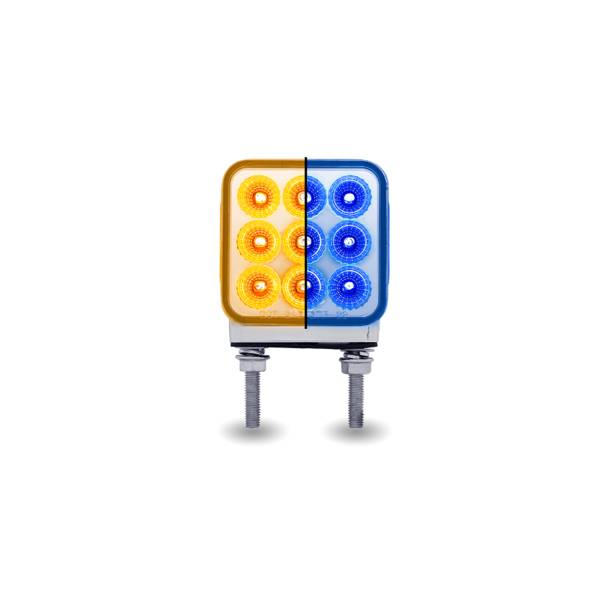 TRUX - TRUX - TLED-DS3XB2 - DIRECCIONAL TRUX CUADRADA 2 PATAS DOBLE CARA 3" AMBAR, ROJO GIRO Y AUXILIAR AZUL