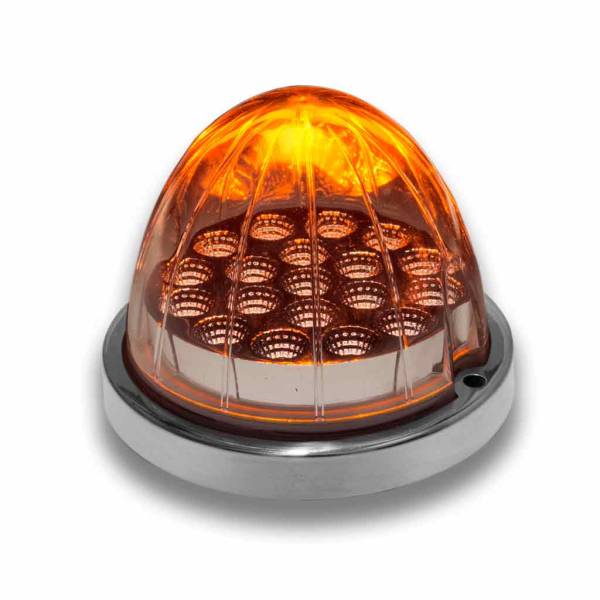 TRUX - TRUX - TLED-WCA - PLAFON REPUESTO TRUX REDONDO WATERMELON 19 LEDS AMBAR MICA CLARA BISEL PLASTICO CROMADO 12V