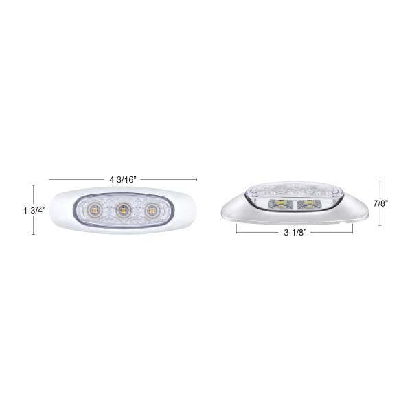 UNITED PACIFIC - UNITED PACIFIC - 39311B - LUZ REFLECTORA DE 5 LED (AUXILIAR/UTILIZACIÓN) CON LUZ DE FOSA LATERAL - LED ÁMBAR/LENTE TRANSPARENTE (A GRANEL)