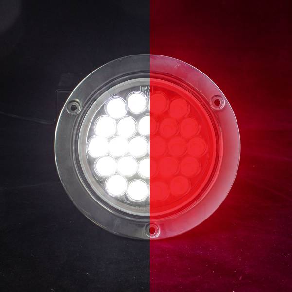 ATM - ATM - ATM-1007BCRB - PLAFON ATM 24 LEDS ROJO/BLANCO 4" BISEL ACERO INOXIDABLE 12-24V