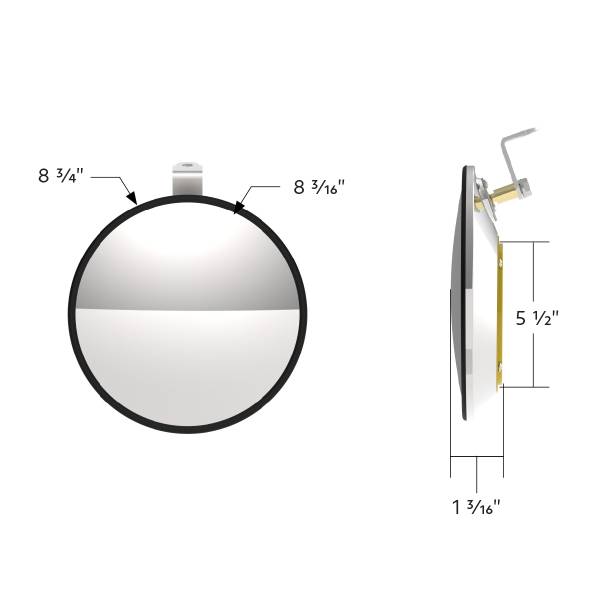 UNITED PACIFIC - UNITED PACIFIC - 86503 - ESPEJO CONVEXO DE ACERO INOXIDABLE 430 DE 8-1/2" CON LED - CONDUCTOR