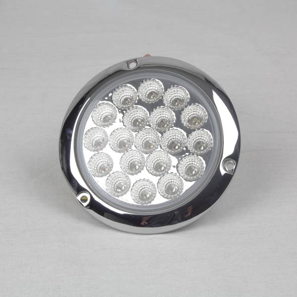 TRUX - TRUX - TLED-4XRBF - PLAFON TRUX 19 LEDS ROJA/AZUL REDONDO 4" CON BISEL PLASTICO CROMADO