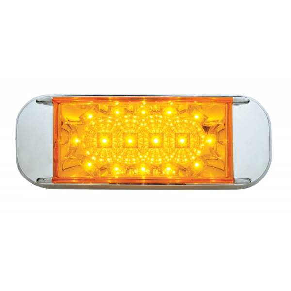UNITED PACIFIC - UNITED PACIFIC - 39817B - PLAFON UNITED PACIFIC 16 LEDS AMBAR RECTANGULAR 6 1/6" X 2 1/4" X 1 3/8" BISEL PLASTICO CROMADO