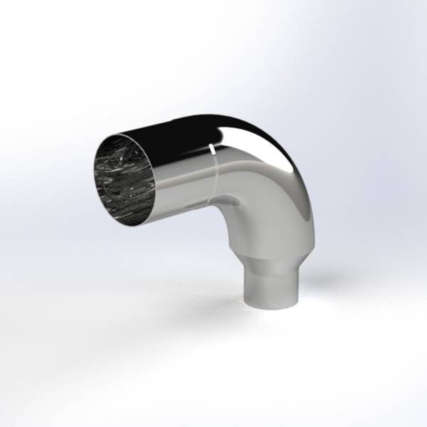 EXFLEX - EXFLEX - ECF60158050 - CODO CROMADO 8" X 90 GRADOS FREIGHTLINER CON REDUCCION A 5"