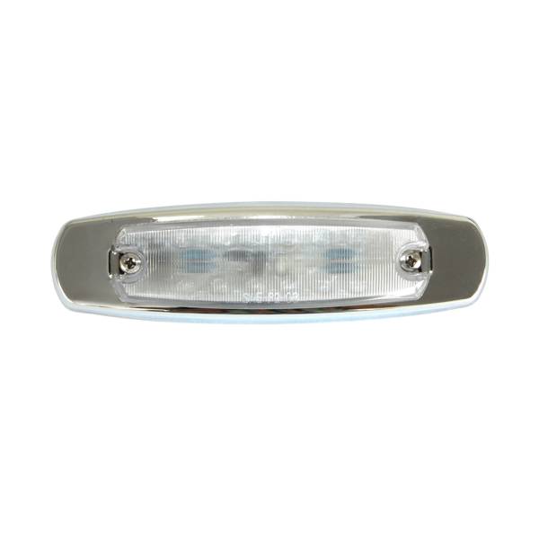 ATM - ATM - ATM-38218 - PLAFON 12 LEDS AMBAR PETERBILT LENTE CLARO CON BISEL CROMADO