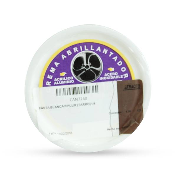 GENERICA - GENERICA-CAN7240-PASTA BLANCA PARA PULIR TARRO 1/4 PARA ACERO INOXIDABLE ALUMINIO CROMO