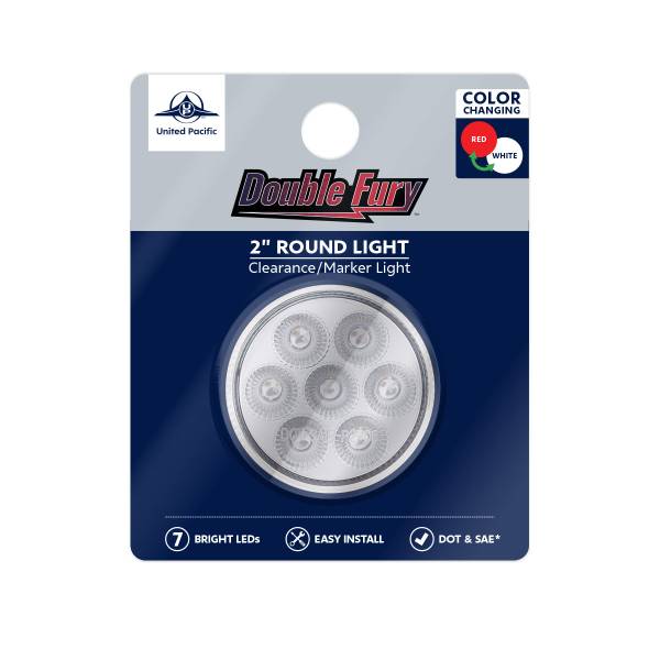 UNITED PACIFIC - UNITED PACIFIC - 35945 - LUZ FURY DOBLE REDONDA DE 7 LED DE 2" (LIQUIDACIÓN/MARCADOR) - LED ROJO Y BLANCO/LENTE TRANSPARENTE