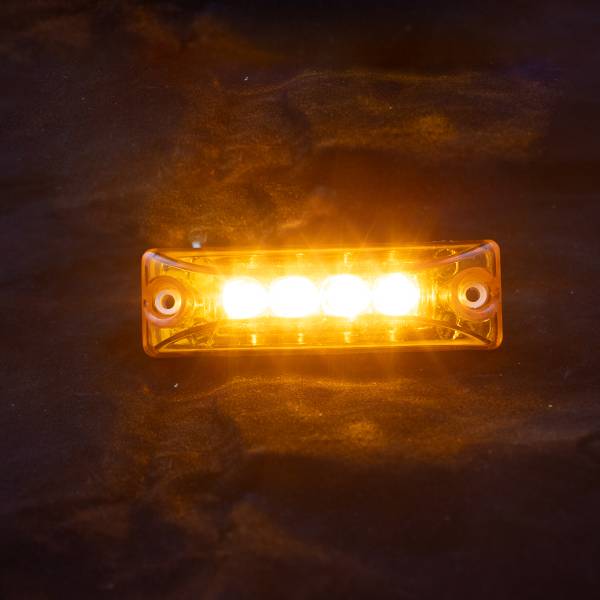 GENERICA - GENERICA-PPN0797-A-PLAFON 4 LEDS AMBAR RECTANGULAR SERIE 19 12V