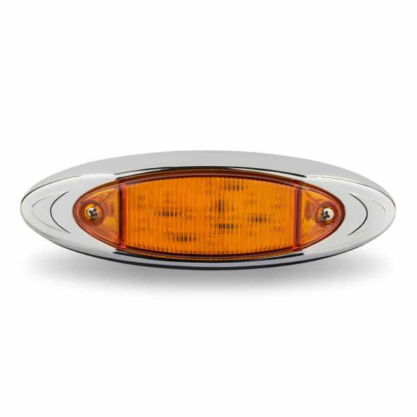TRUX - TRUX - TLED-INFA - PLAFON TRUX 13 LEDS INFINITY OVALADO 6.5" X 2.14" AMBAR BISEL CROMADO 12V