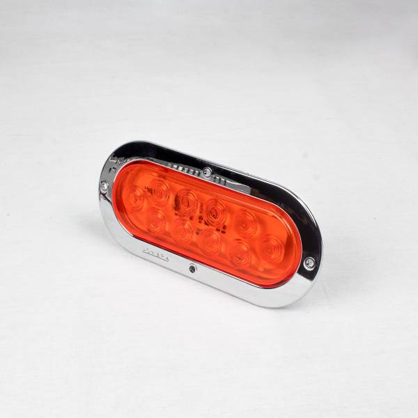 TRUCK LITE - TRUCK LITE - 460-A - PLAFON TRUCK-LITE OVALADO 6" 10 LEDS AMBAR ESTROBO CROMADO CON CONECTOR